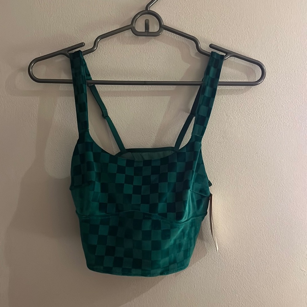 Green Checkered Velvet Brami-Colsie